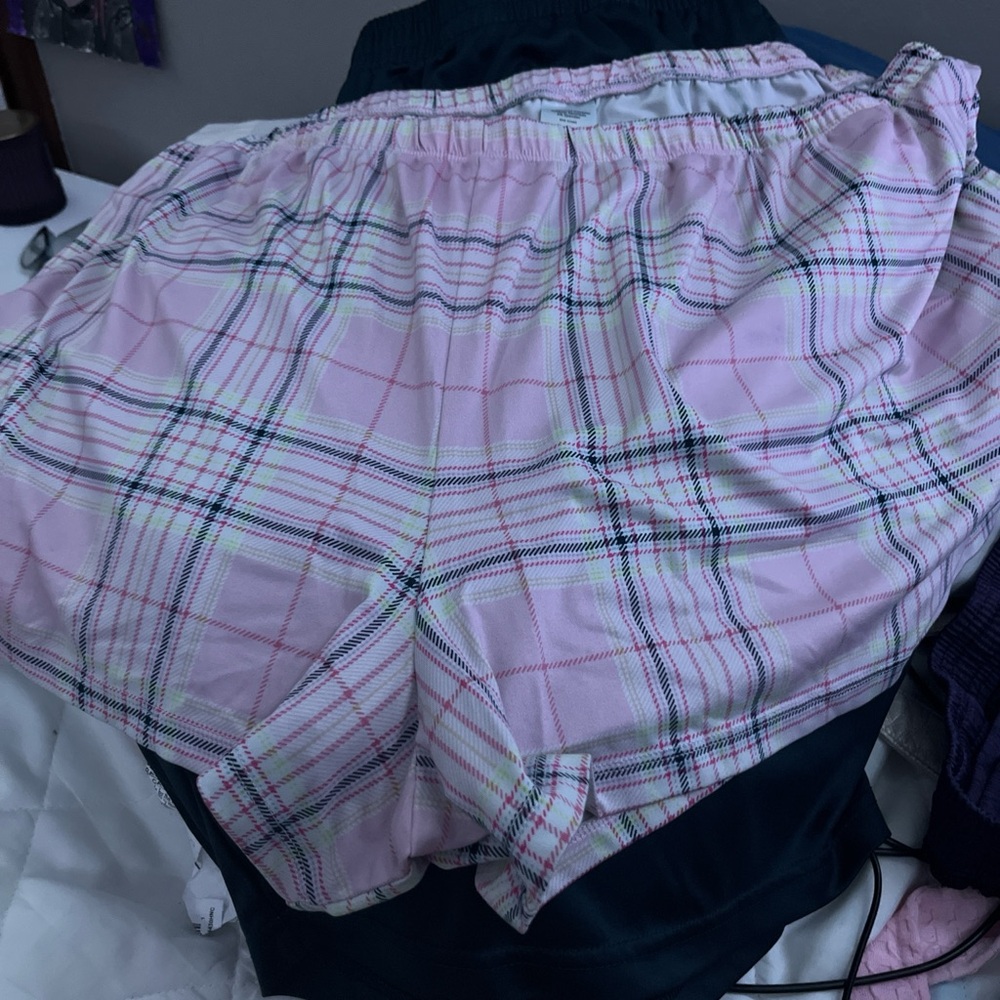 Plaid Pink Women's Pajama Shorts